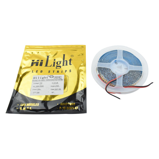 HiLight 12V 30W Warm-White 5 Meter LED Strip in 2835 Package - Electra Traders | Electronic Components & Gadgets India