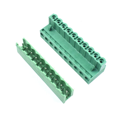10 Pin Male and Female Pluggable Terminal Connector Right Angle Pitch 5.08mm - Electra Traders | Electronic Components & Gadgets India