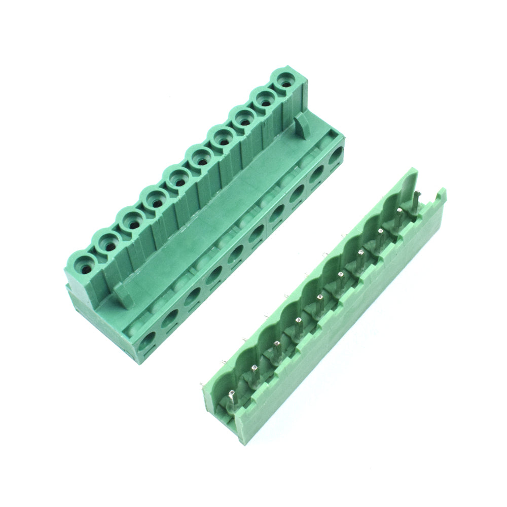 10 Pin Male and Female Pluggable Terminal Connector Right Angle Pitch 5.08mm - Electra Traders | Electronic Components & Gadgets India