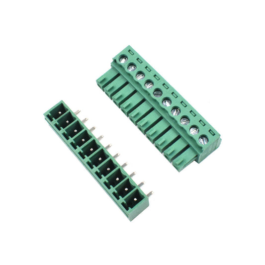 10 Pin Male and Female Pluggable Terminal Connector Right Angle Pitch 3.81mm - Electra Traders | Electronic Components & Gadgets India