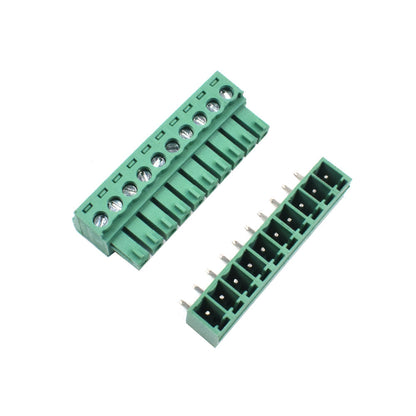 10 Pin Male and Female Pluggable Terminal Connector Right Angle Pitch 3.81mm - Electra Traders | Electronic Components & Gadgets India