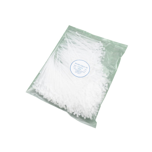 100 x 2.0mm White Nylon Zip Tie - Electra Traders | Electronic Components & Gadgets India