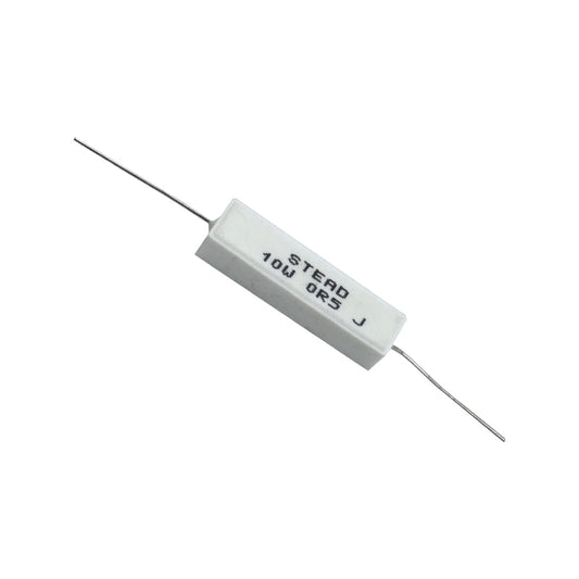 Stead 0.5 Ohm 10W 0R5 Wire Wound Resistor - Electra Traders | Electronic Components & Gadgets India