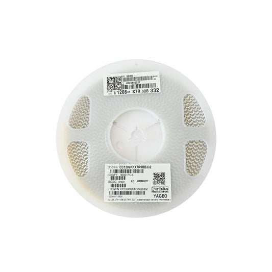 YAGEO 3300pf 3.3nf 50V 1206 SMD Capacitor (Pack of 3000) - Electra Traders | Electronic Components & Gadgets India
