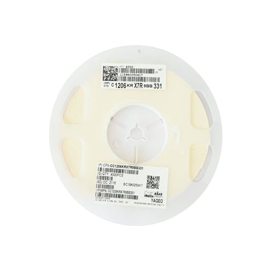 YAGEO 330pf 0.33nf 50V 1206 SMD Capacitor (Pack of 4000) - Electra Traders | Electronic Components & Gadgets India