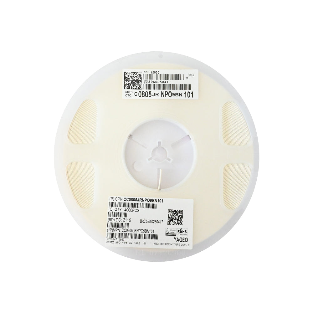 YAGEO 100pf 0.01nf 50V 0805 SMD Capacitor (Pack of 4000) - Electra Traders | Electronic Components & Gadgets India