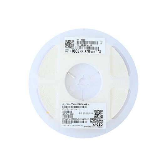 YAGEO 10nf 0.01uf 50V 0805 SMD Capacitor (Pack of 4000) - Electra Traders | Electronic Components & Gadgets India