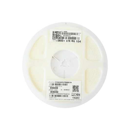 YAGEO 100nf 0.1uf 50V 0805 SMD Capacitor (Pack of 4000) - Electra Traders | Electronic Components & Gadgets India