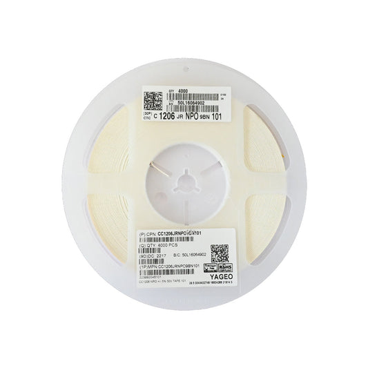 YAGEO 100pf 0.1nf 50V 1206 SMD Capacitor (Pack of 4000) - Electra Traders | Electronic Components & Gadgets India