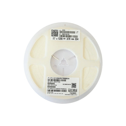 YAGEO 330nf 0.33uf 50V 1206 SMD Capacitor (Pack of 4000) - Electra Traders | Electronic Components & Gadgets India