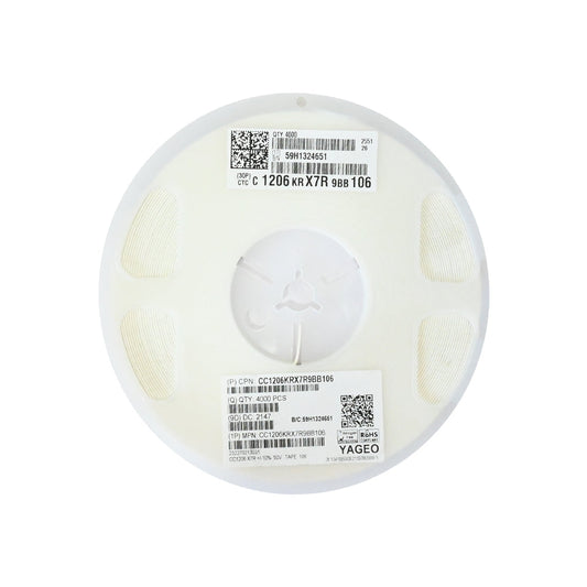 YAGEO 10uf 50V 1206 SMD Capacitor (Pack of 4000) - Electra Traders | Electronic Components & Gadgets India