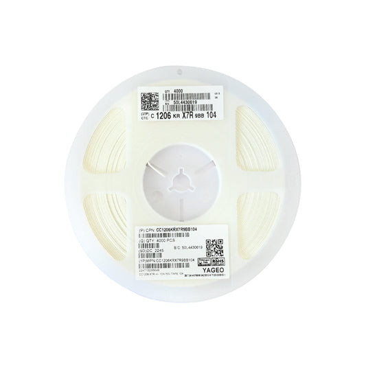 YAGEO 100nf 0.1uf 50V 1206 SMD Capacitor (Pack of 4000) - Electra Traders | Electronic Components & Gadgets India