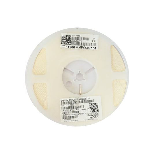 YAGEO 150pf 0.15nf 50V 1206 SMD Capacitor (Pack of 4000) - Electra Traders | Electronic Components & Gadgets India
