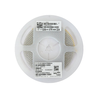 YAGEO 220nf 0.22uf 50V 1206 SMD Capacitor (Pack of 2000) - Electra Traders | Electronic Components & Gadgets India