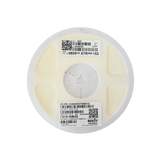 YAGEO 1.5nf 50V 0805 SMD Capacitor (Pack of 4000) - Electra Traders | Electronic Components & Gadgets India