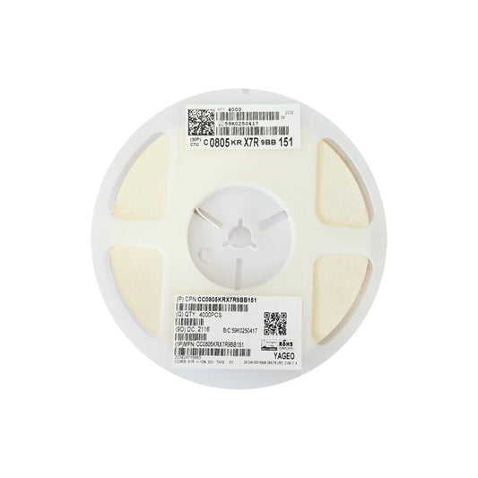 YAGEO 150pf 151 50V 0805 SMD Capacitor (Pack of 4000) - Electra Traders | Electronic Components & Gadgets India