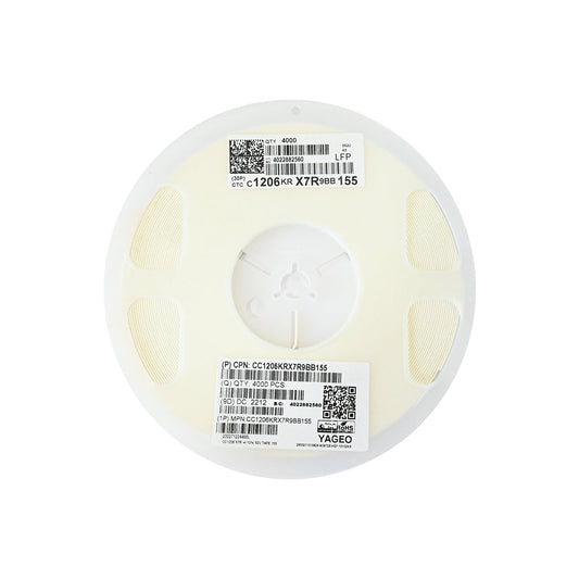 YAGEO 155 1.5uf 50V 1206 SMD Capacitor (Pack of 4000) - Electra Traders | Electronic Components & Gadgets India