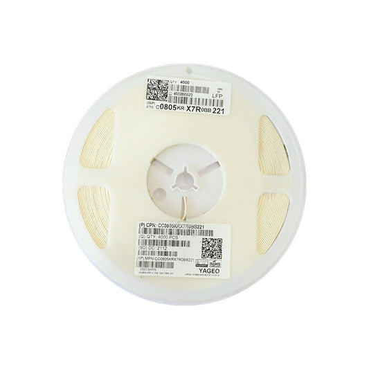 YAGEO 220pf 0.22nf 50V 0805 SMD Capacitor (Pack of 4000) - Electra Traders | Electronic Components & Gadgets India