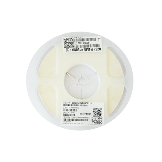 YAGEO 22pf 50V 0805 SMD Capacitor (Pack of 4000) - Electra Traders | Electronic Components & Gadgets India