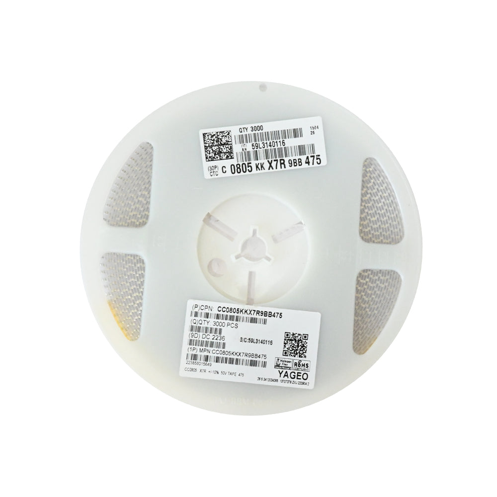 YAGEO 4.7uf 4700nf 50V 0805 SMD Capacitor (Pack of 3000) - Electra Traders | Electronic Components & Gadgets India