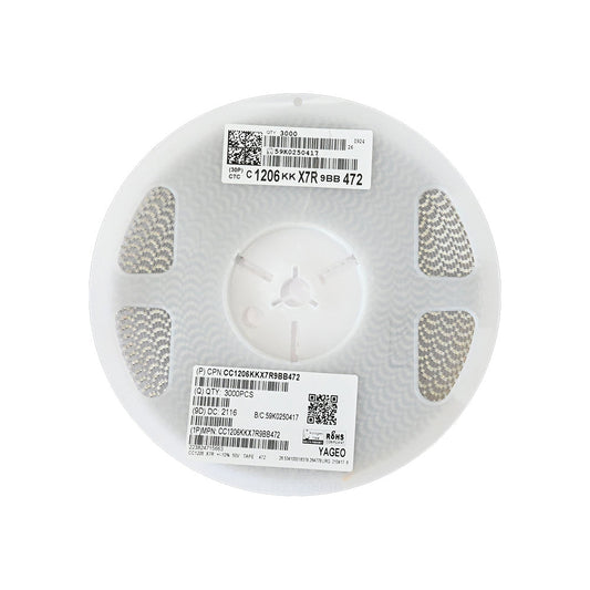 YAGEO 4700pf 4.7nf 50V 1206 SMD Capacitor (Pack of 3000) - Electra Traders | Electronic Components & Gadgets India