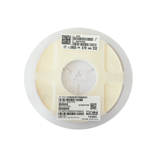YAGEO 332 3.3nf 50V 0805 SMD Capacitor (Pack of 4000) - Electra Traders | Electronic Components & Gadgets India