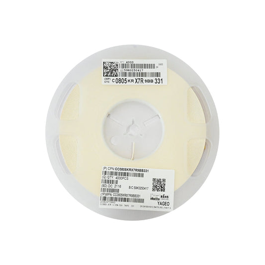 YAGEO 330pf 0.33nf 50V 0805 SMD Capacitor (Pack of 4000) - Electra Traders | Electronic Components & Gadgets India