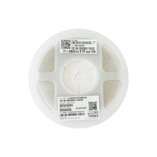 YAGEO 10uf 50V 0805 SMD Capacitor (Pack of 2000) - Electra Traders | Electronic Components & Gadgets India