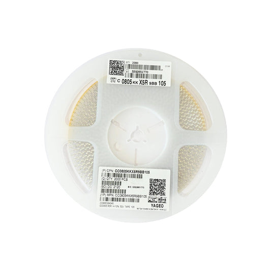 YAGEO 1uf 50V 0805 SMD Capacitor (Pack of 2000) - Electra Traders | Electronic Components & Gadgets India