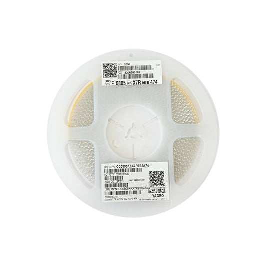 YAGEO 470nf 0.47uf 50V 0805 SMD Capacitor (Pack of 2000) - Electra Traders | Electronic Components & Gadgets India