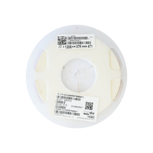 YAGEO 0.47nf 470pf 50V 1206 SMD Capacitor (Pack of 4000) - Electra Traders | Electronic Components & Gadgets India