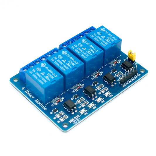 12V 4 Channel Relay Module with Optocoupler - Electra Traders | Electronic Components & Gadgets India