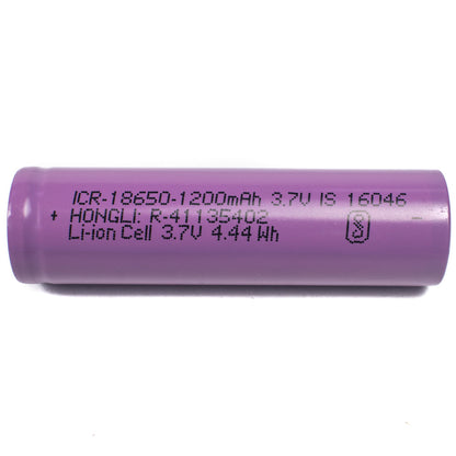 1200mAh ICR18650 3.7V Lithium-Ion Battery - Electra Traders | Electronic Components & Gadgets India