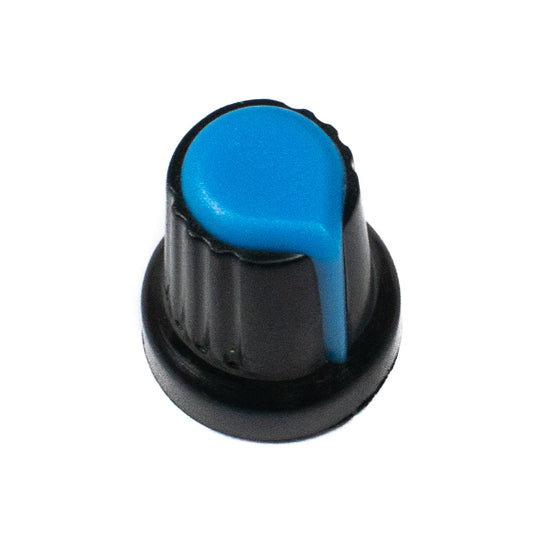 Black & Blue Plastic Knob for 6mm Knurled Shaft Potentiometer - Electra Traders | Electronic Components & Gadgets India