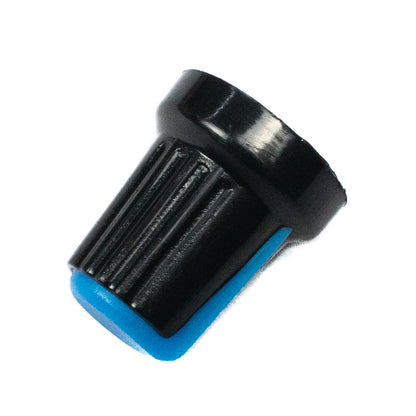 Black & Blue Plastic Knob for 6mm Knurled Shaft Potentiometer - Electra Traders | Electronic Components & Gadgets India