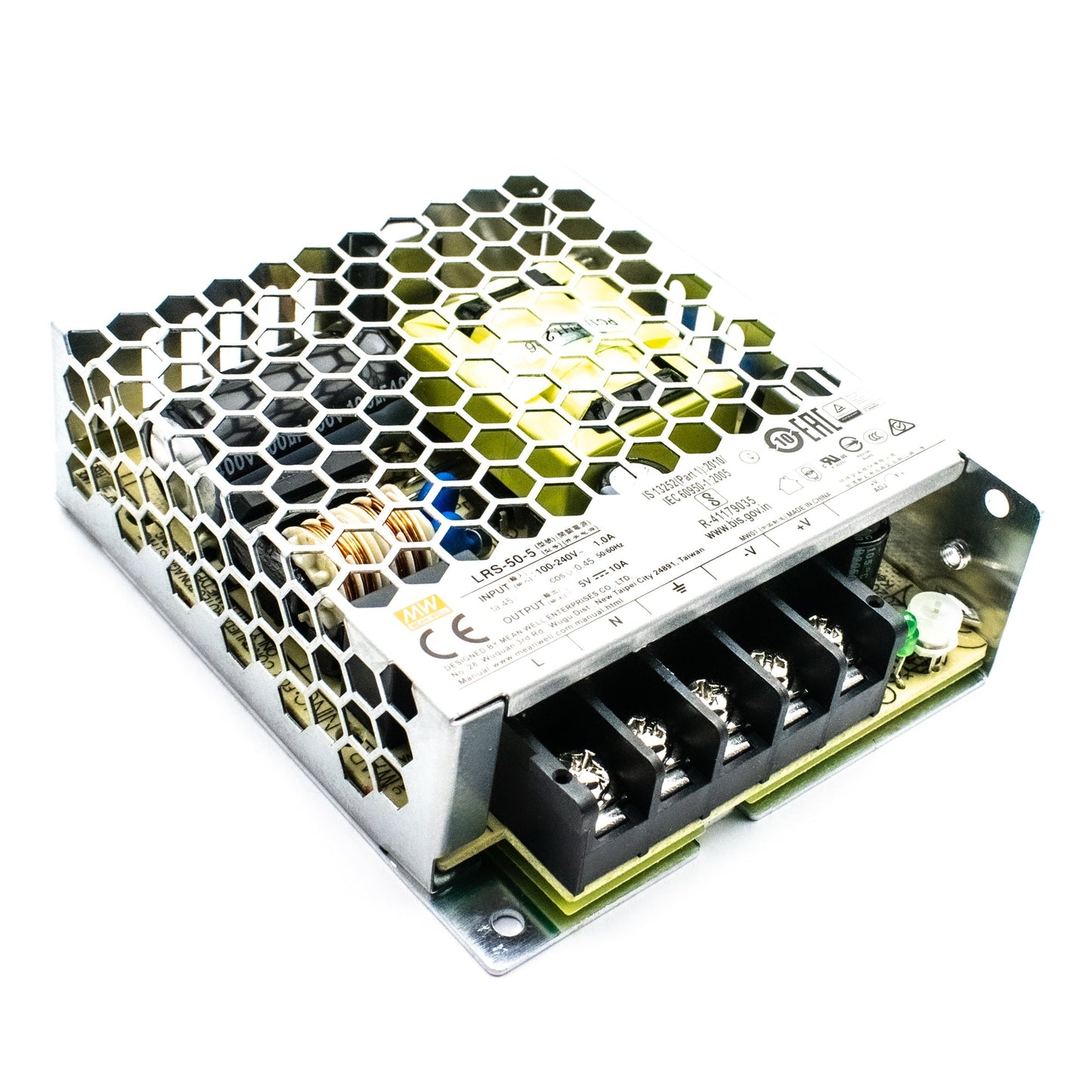5V 50W Meanwell SMPS (LRS-50-5) - Electra Traders | Electronic Components & Gadgets India