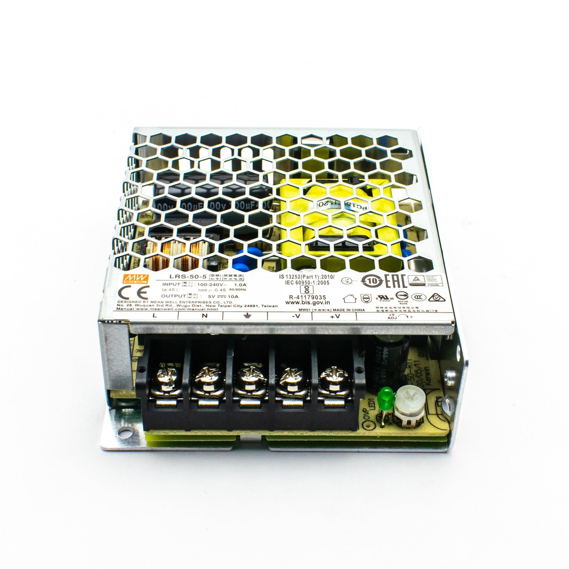 5V 50W Meanwell SMPS (LRS-50-5) - Electra Traders | Electronic Components & Gadgets India