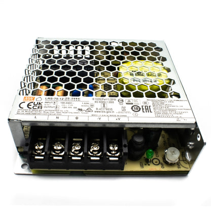LRS-75-12 Mean Well SMPS - 12V 6A - 72W Metal Power Supply - Electra Traders | Electronic Components & Gadgets India