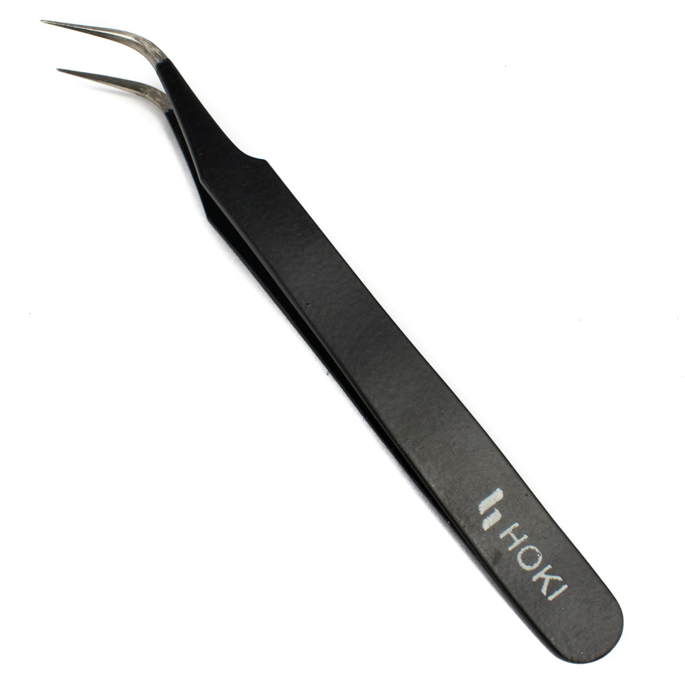 Curved Stainless Steel Tweezer (Black) - Electra Traders | Electronic Components & Gadgets India