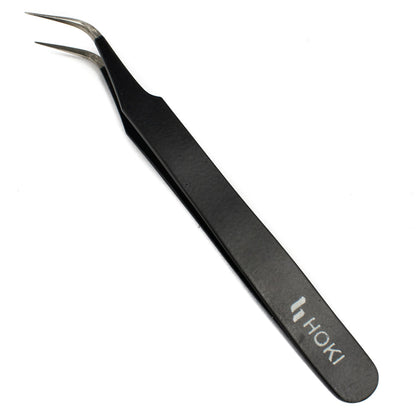 Curved Stainless Steel Tweezer (Black) - Electra Traders | Electronic Components & Gadgets India
