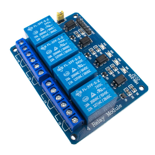 4 Channel 5V 10A Relay Module with optocoupler - Electra Traders | Electronic Components & Gadgets India