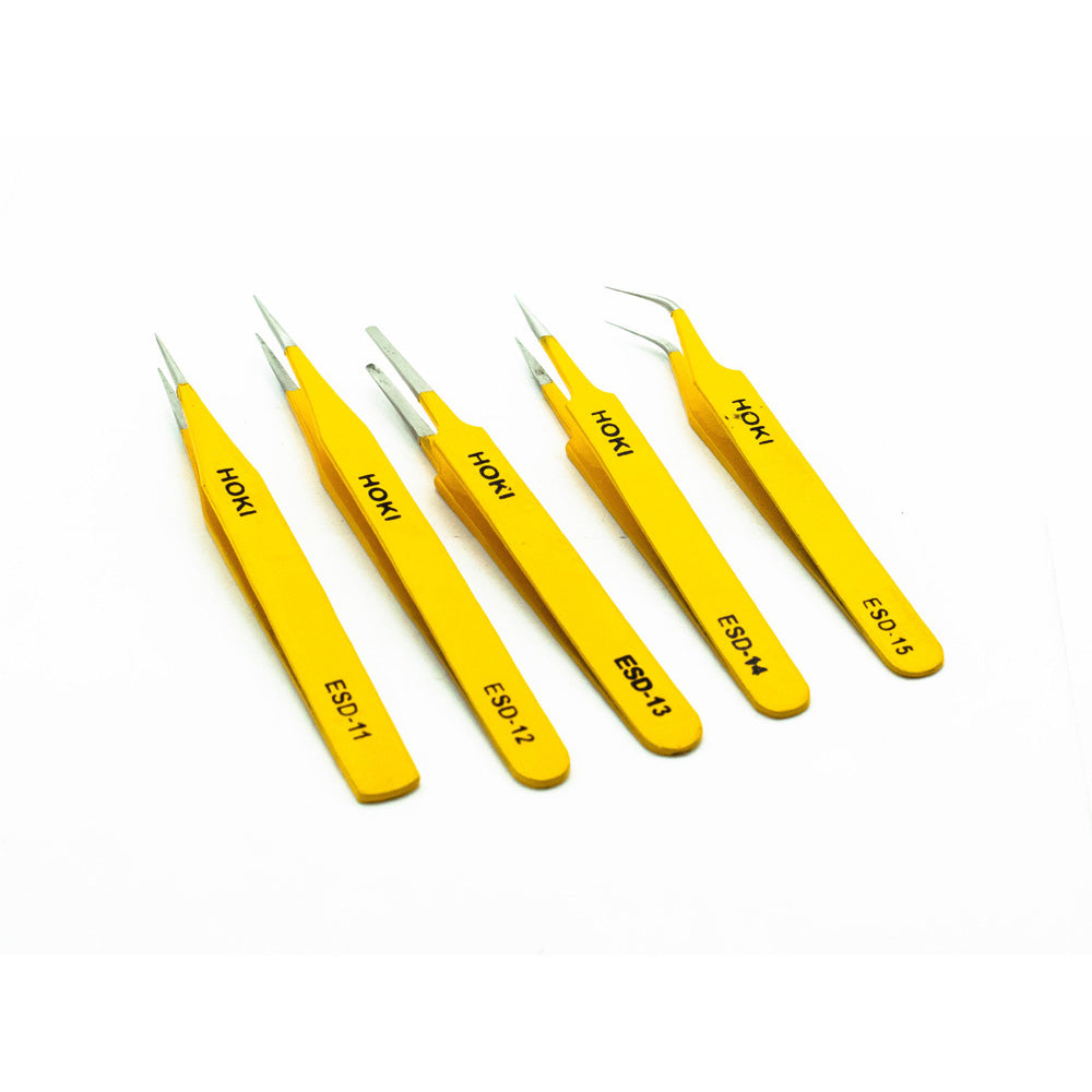 HOKI Anti-static Stainless Steel ESD Precision Tweezers Set - Electra Traders | Electronic Components & Gadgets India
