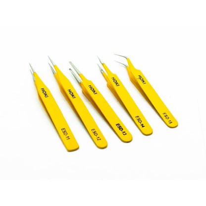 HOKI Anti-static Stainless Steel ESD Precision Tweezers Set - Electra Traders | Electronic Components & Gadgets India