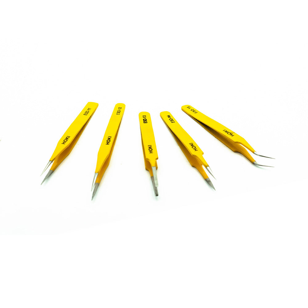 HOKI Anti-static Stainless Steel ESD Precision Tweezers Set - Electra Traders | Electronic Components & Gadgets India