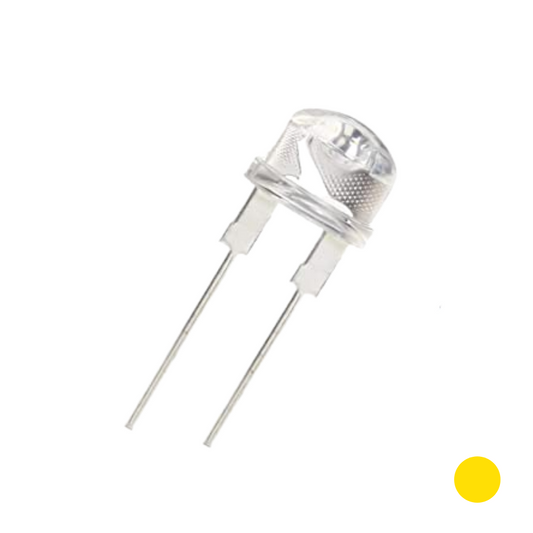 Yellow LED 8mm - Clear Lens - Electra Traders | Electronic Components & Gadgets India