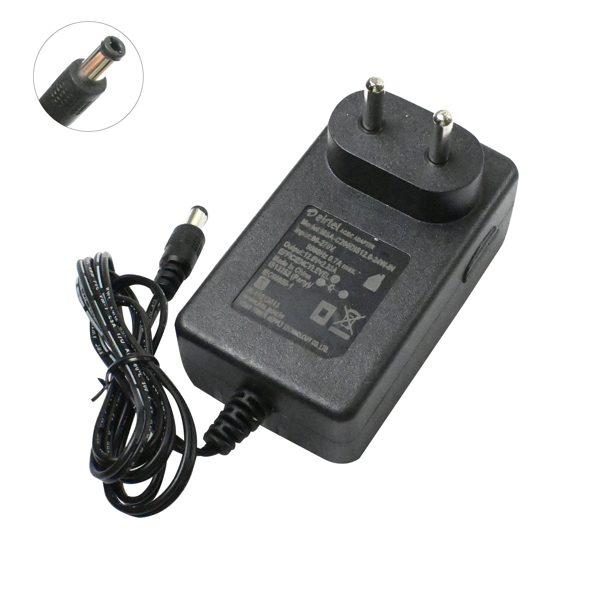 12V 2A/2.3A AC-DC Power Supply Adapter - Electra Traders | Electronic Components & Gadgets India