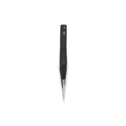 Straight Stainless Steel Tweezers (Black) - Electra Traders | Electronic Components & Gadgets India