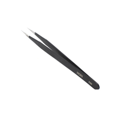 Straight Stainless Steel Tweezers (Black) - Electra Traders | Electronic Components & Gadgets India