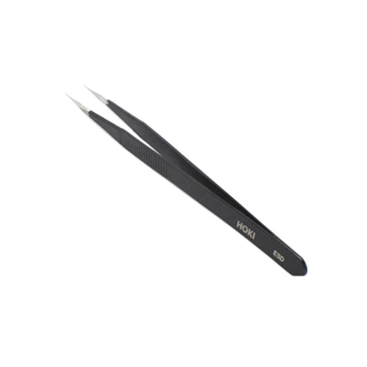 Straight Stainless Steel Tweezers (Black) - Electra Traders | Electronic Components & Gadgets India