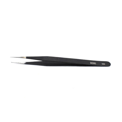 Straight Stainless Steel Tweezers (Black) - Electra Traders | Electronic Components & Gadgets India